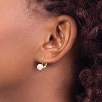 14K Yellow Gold 6-7mm Round Akoya Saltwater Cultured Pearl Leverback Earrings by Monteluci Fine Jewelry
