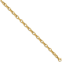 14K Yellow Gold 6.8mm Polished Fancy Link 7.75" Bracelet by Oro Pregiato