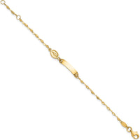 14K Yellow Gold 6" Baby ID Bracelet with Miraculous Medal - Personalizable Charm by Oro Pregiato