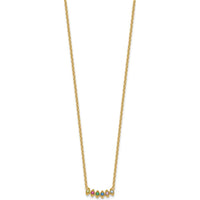 14K Yellow Gold 6-Birthstone Mother's Necklace Mounting - Customizable Gemstone Pendant by Oro Pregiato