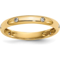 14K Yellow Gold 6-Stone Diamond Band with Round Natural Diamonds - 0.09 Carat Total Diamond Weight by 0