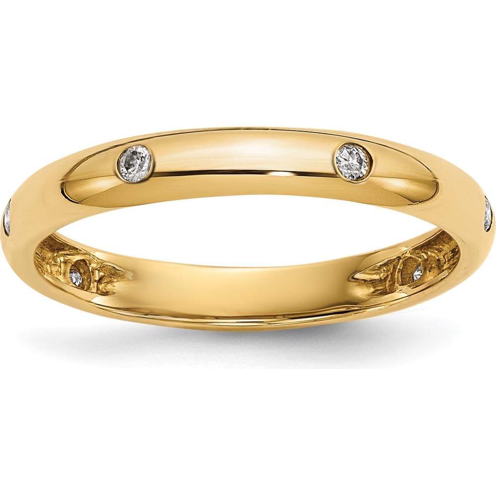 14K Yellow Gold 6-Stone Diamond Band with Round Natural Diamonds - 0.09 Carat Total Diamond Weight by 0