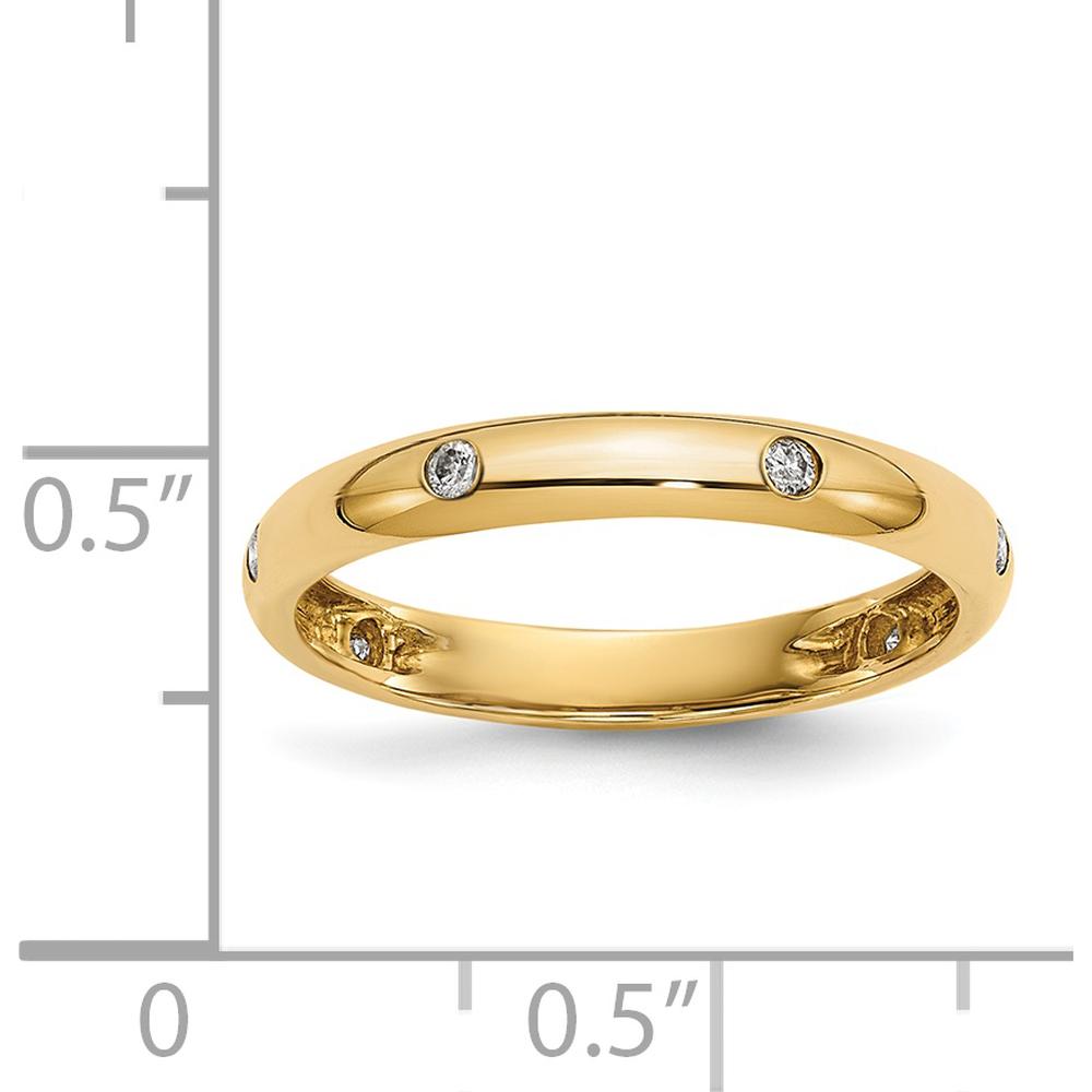 14K Yellow Gold 6-Stone Diamond Band with Round Natural Diamonds - 0.09 Carat Total Diamond Weight by 0