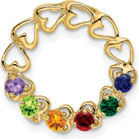 14K Yellow Gold 6-Stone Family Pendant Mounting - 19mm by Oro Pregiato