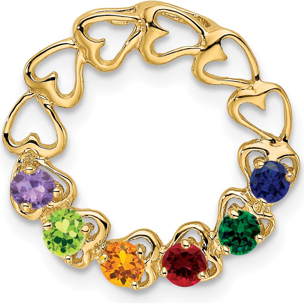 14K Yellow Gold 6-Stone Family Pendant Mounting - 19mm by Oro Pregiato