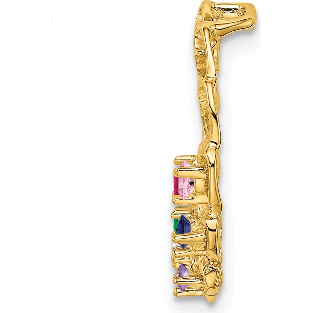 14K Yellow Gold 6-Stone Family Pendant Mounting - 19mm by Oro Pregiato