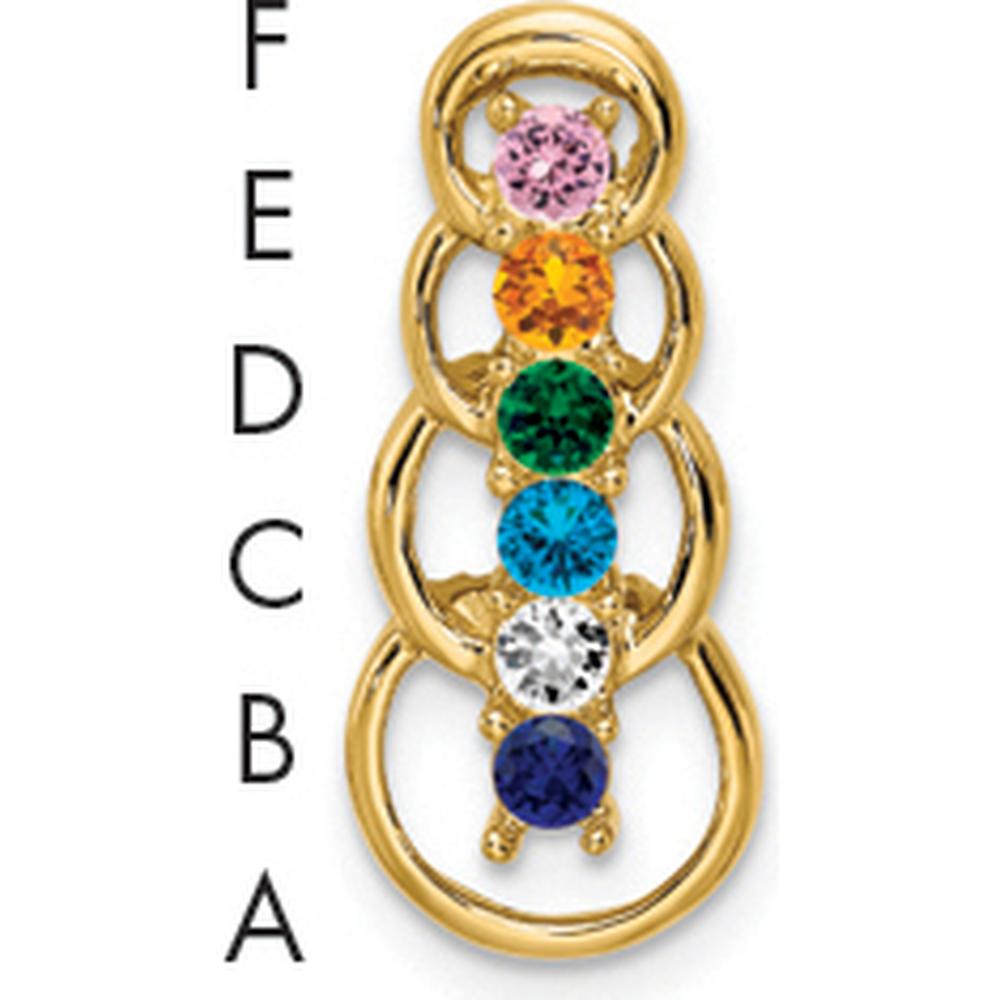 14K Yellow Gold 6-Stone Family Pendant Mounting for Round Stones - 2.5mm Each by Oro Pregiato