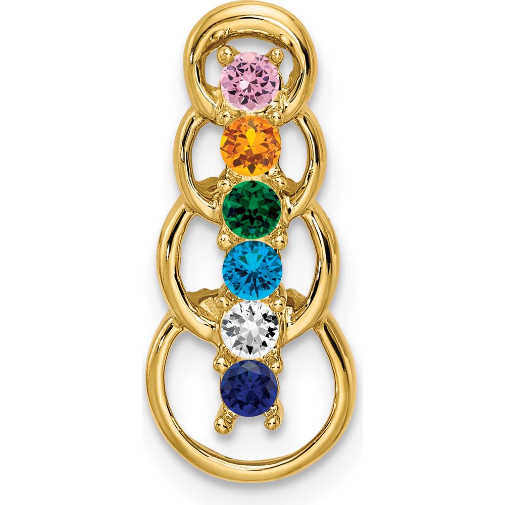 14K Yellow Gold 6-Stone Family Pendant Mounting for Round Stones - 2.5mm Each by Oro Pregiato