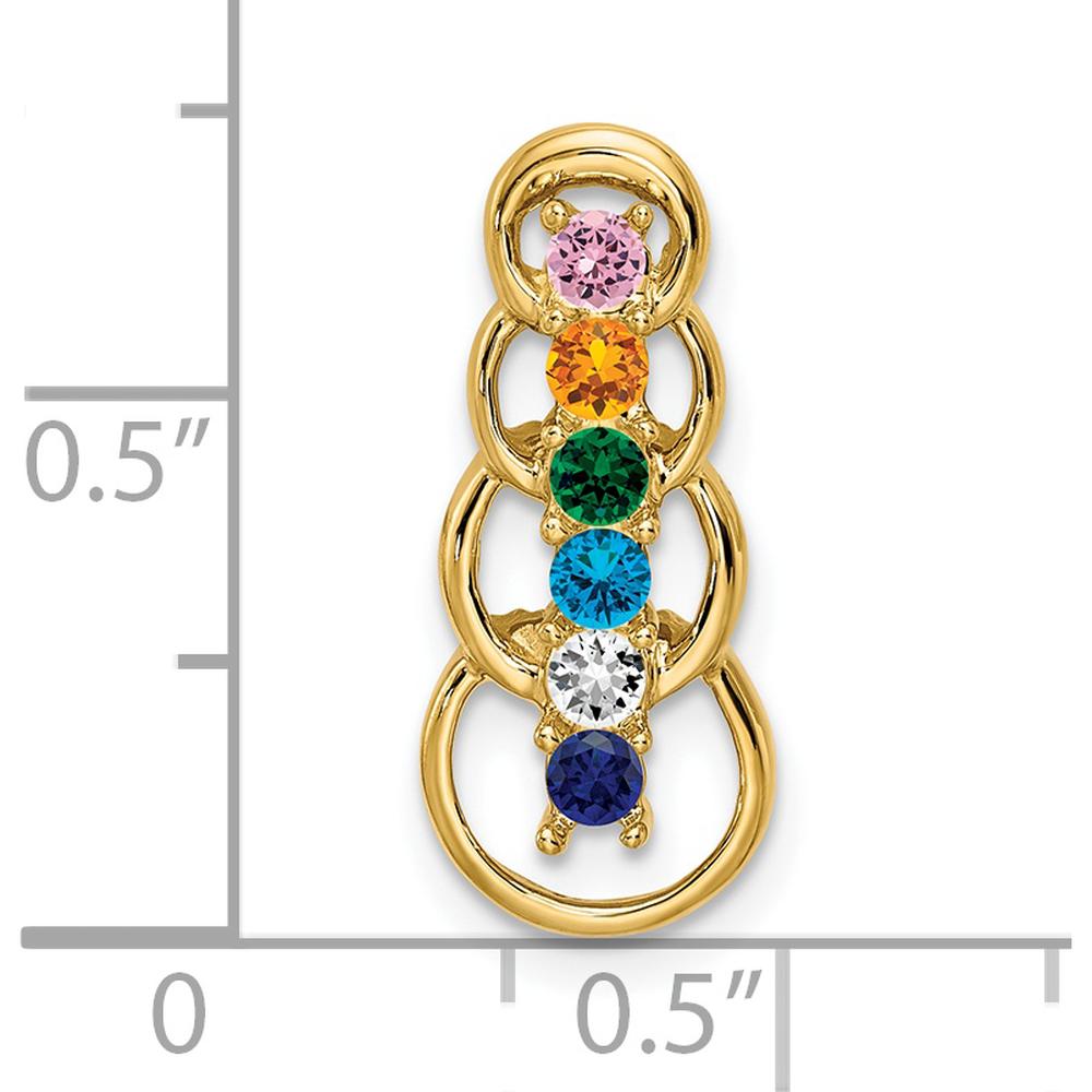 14K Yellow Gold 6-Stone Family Pendant Mounting for Round Stones - 2.5mm Each by Oro Pregiato