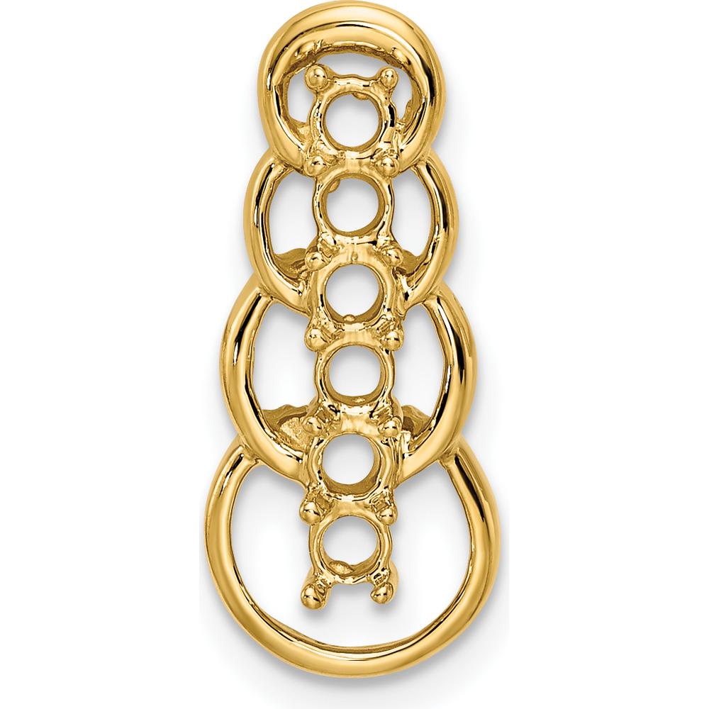 14K Yellow Gold 6-Stone Family Pendant Mounting for Round Stones - 2.5mm Each by Oro Pregiato