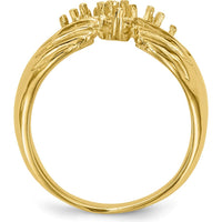 14K Yellow Gold 6-Stone Family Ring Mounting with Tapered Band Design by Oro Pregiato