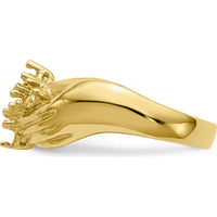 14K Yellow Gold 6-Stone Family Ring Mounting with Tapered Band Design by Oro Pregiato