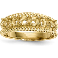 14K Yellow Gold 6-Stone Twisted Rope Band Ring with Amethyst, Topaz, Citrine, and Diamond by Monteluci Fine Jewelry