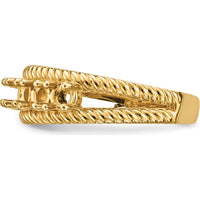14K Yellow Gold 6-Stone Twisted Rope Band Ring with Amethyst, Topaz, Citrine, and Diamond by Monteluci Fine Jewelry