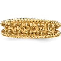 14K Yellow Gold 6-Stone Twisted Rope Band Ring with Amethyst, Topaz, Citrine, and Diamond by Monteluci Fine Jewelry