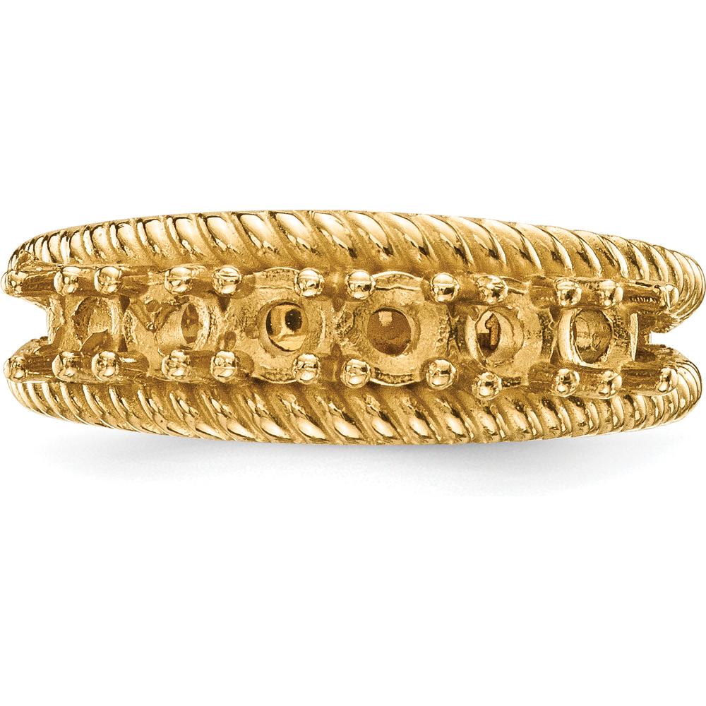 14K Yellow Gold 6-Stone Twisted Rope Band Ring with Amethyst, Topaz, Citrine, and Diamond by Monteluci Fine Jewelry