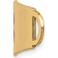 14K Yellow Gold 60.5mm Red Enameled Medical ID Plate Charm by Oro Pregiato