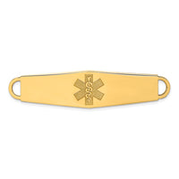 14K Yellow Gold 60x13mm Non-Enamel Medical ID Plate Bracelet - Engravable by Oro Pregiato