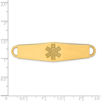 14K Yellow Gold 60x13mm Non-Enamel Medical ID Plate Bracelet - Engravable by Oro Pregiato