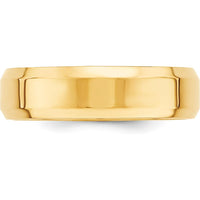 14K Yellow Gold 6mm Beveled Edge Comfort Fit Wedding Band Size 9 by Luciano & Cie