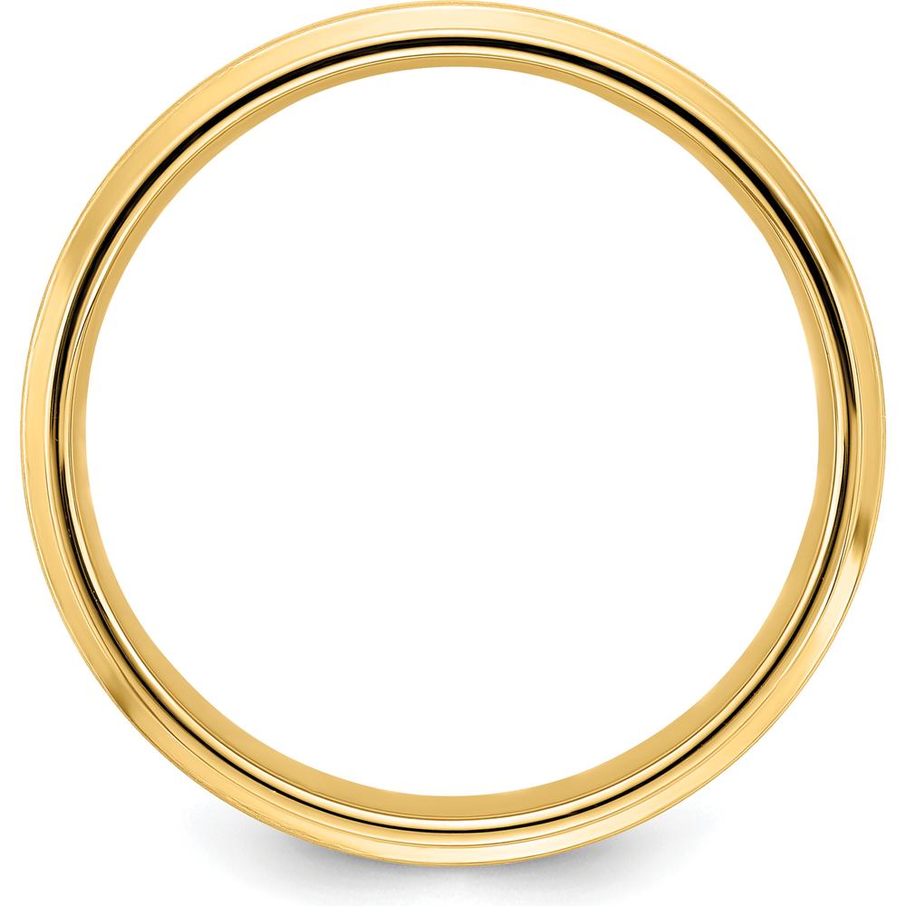 14K Yellow Gold 6mm Brushed Satin Comfort Fit Wedding Band - Modern Design with Polished Edges by Luciano & Cie