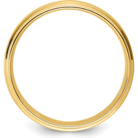 14K Yellow Gold 6mm Brushed Satin Polished Stepped Edge Comfort Fit Wedding Band Size 10.5 by Luciano & Cie
