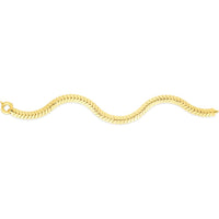 14K Yellow Gold 6mm Chevron Link Chain Bracelet with Spring Ring Clasp - 7.5" by Orozza Fine Jewelry