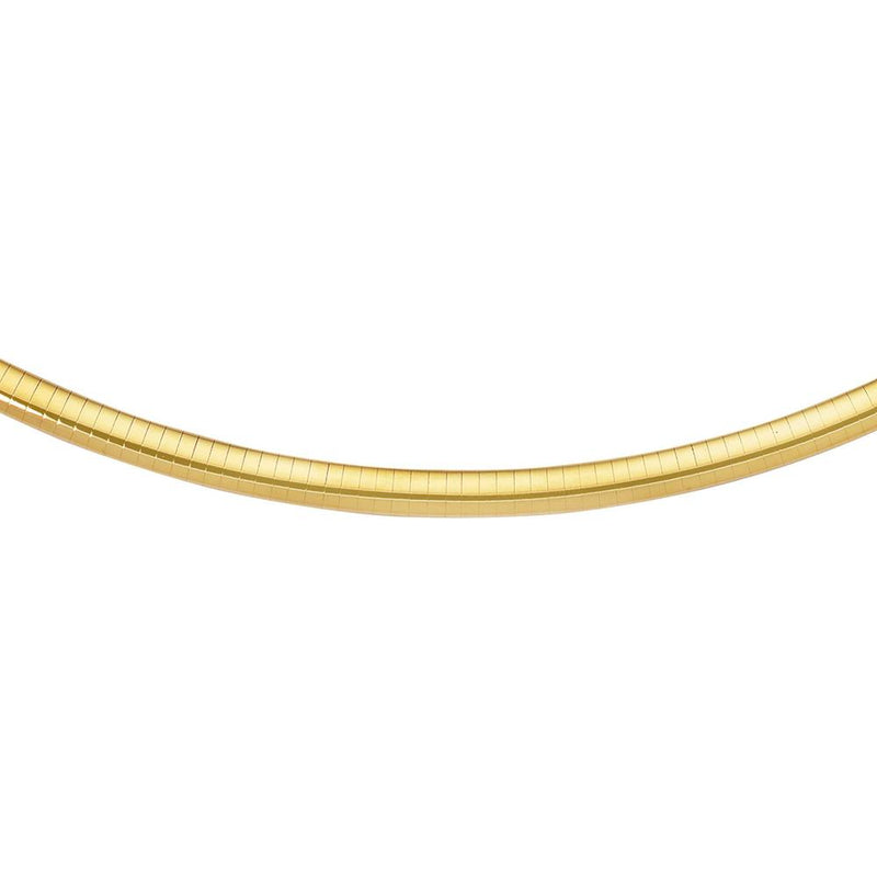 14K Yellow Gold 6mm Classic Omega Chain Necklace with Box Lock