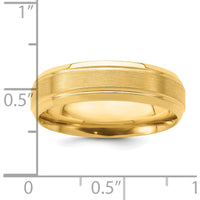 14K Yellow Gold 6mm Comfort Fit Brushed Satin Wedding Band - Heavyweight Design by Luciano & Cie