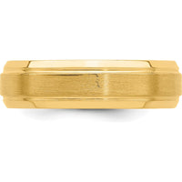 14K Yellow Gold 6mm Comfort Fit Brushed Satin Wedding Band - Heavyweight Design by Luciano & Cie