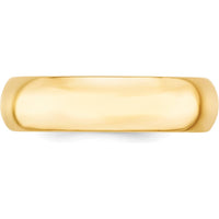 14K Yellow Gold 6mm Comfort Fit Domed Wedding Band - Adjustable Size 5.5 by Luciano & Cie