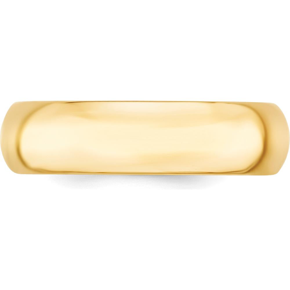 14K Yellow Gold 6mm Comfort Fit Domed Wedding Band - Adjustable Size 5.5 by Luciano & Cie
