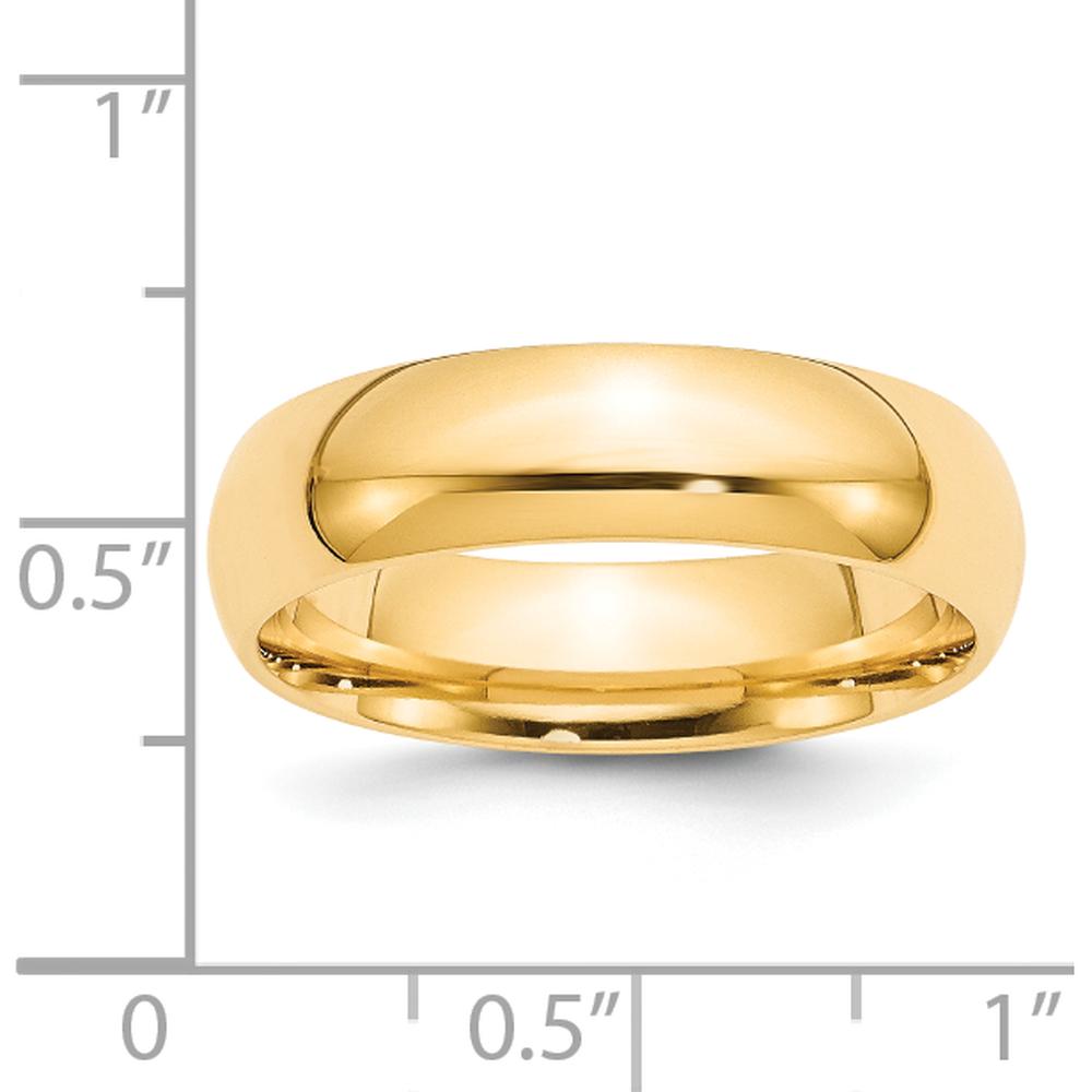 14K Yellow Gold 6mm Comfort Fit Domed Wedding Band - Adjustable Size 5.5 by Luciano & Cie
