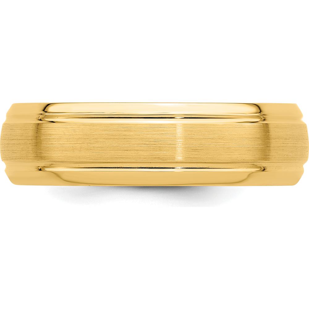 14K Yellow Gold 6mm Comfort Fit Satin Brushed Wedding Band - Lightweight Design by Luciano & Cie