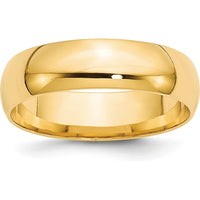 14K Yellow Gold 6mm Comfort Fit Wedding Band Size 9 - Lightweight and Polished Finish by Luciano & Cie