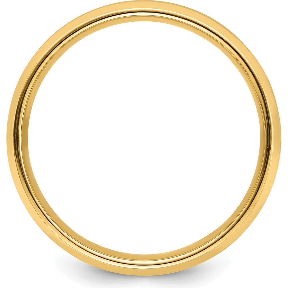 14K Yellow Gold 6mm Comfort Fit Wedding Band with Brushed Satin Finish and Polished Beveled Edges by Luciano & Cie