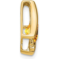 14K Yellow Gold 6mm Cushion Citrine and Diamond Chain Slide Pendant - 1.25 Carat Total Citrine Weight by Lumare Gioia
