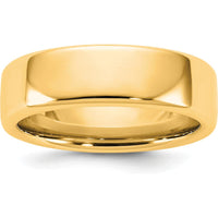 14K Yellow Gold 6mm Domed Comfort Fit Band Ring - Unisex by Luciano & Cie