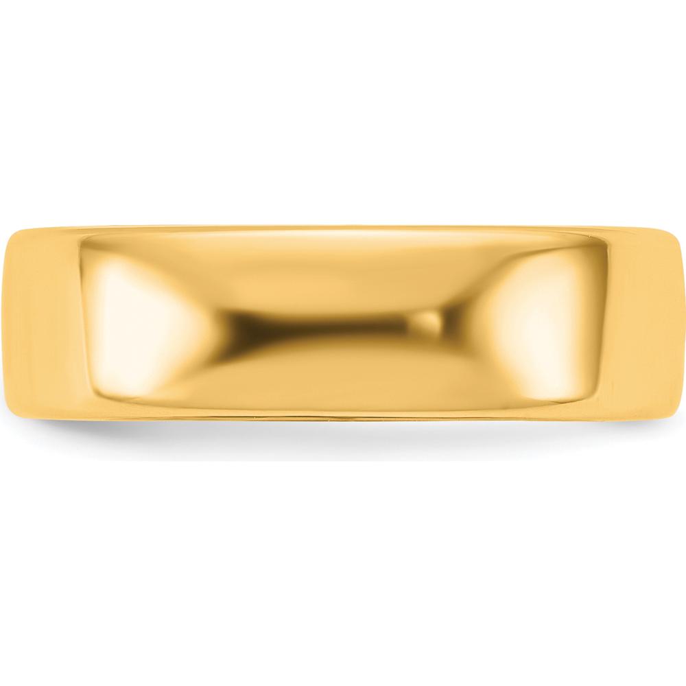 14K Yellow Gold 6mm European Comfort Fit Domed Wedding Band - Engravable by Luciano & Cie