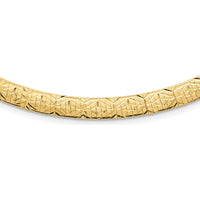 14K Yellow Gold 6mm Fancy Diamond-Cut Reversible Omega Necklace - 17.25" by 0