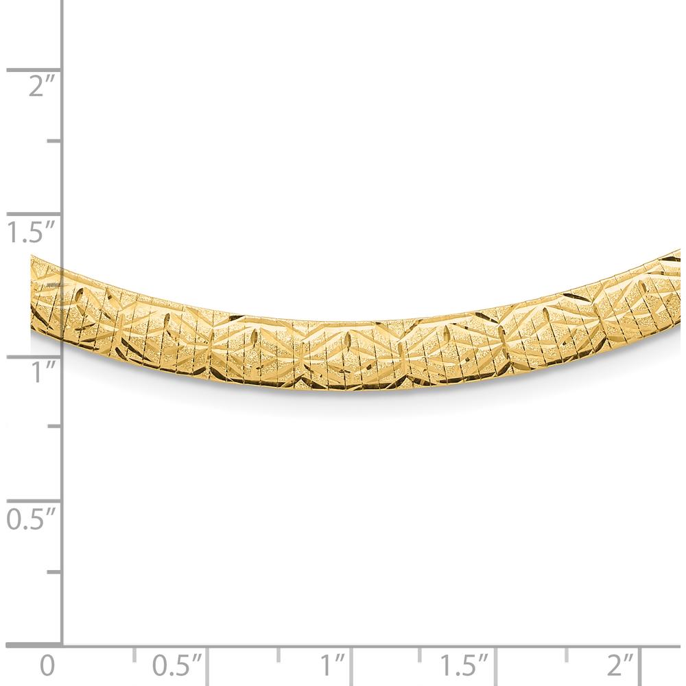 14K Yellow Gold 6mm Fancy Diamond-Cut Reversible Omega Necklace - 17.25" by 0