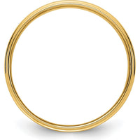 14K Yellow Gold 6mm Flat Wedding Band with Step Edge Design - Size 7 by Luciano & Cie