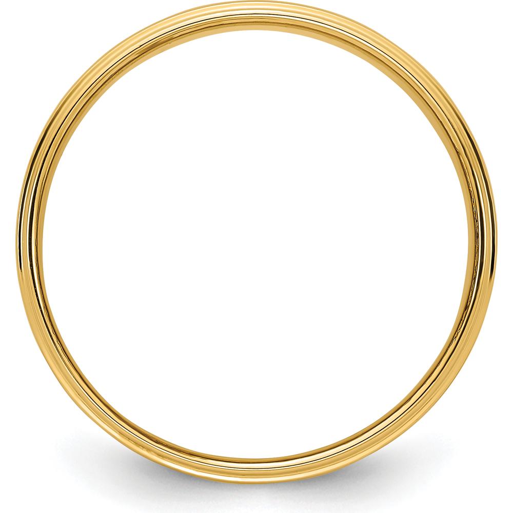 14K Yellow Gold 6mm Flat Wedding Band with Step Edge Design - Size 7 by Luciano & Cie