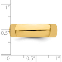 14K Yellow Gold 6mm Half-Round Wedding Band - Size 9 by Luciano & Cie