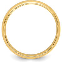 14K Yellow Gold 6mm Half Round Wedding Band with Ridged Edge - Size 12.5 by Luciano & Cie