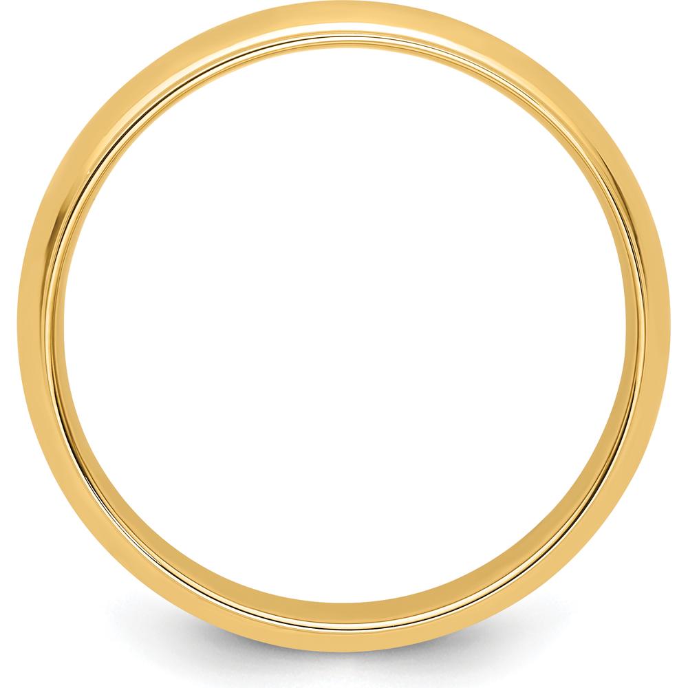 14K Yellow Gold 6mm Half Round Wedding Band with Ridged Edge - Size 12.5 by Luciano & Cie