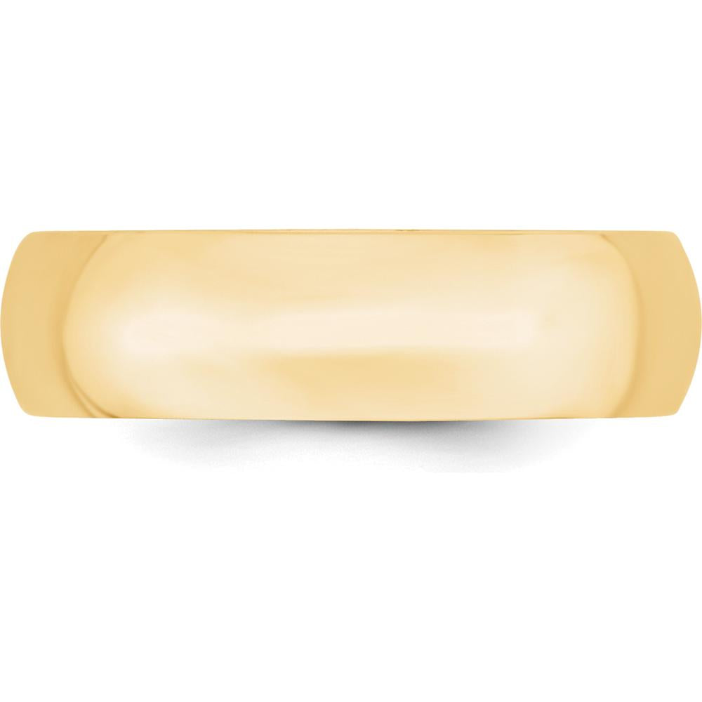 14K Yellow Gold 6mm Lightweight Comfort Fit Wedding Band - Size 12, Adjustable and Engravable by Luciano & Cie