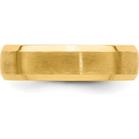14K Yellow Gold 6mm Lightweight Comfort Fit Wedding Band with Polished Beveled Edge by Luciano & Cie