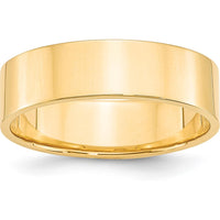 14K Yellow Gold 6mm Lightweight Flat Wedding Band - Size 7.5 by Luciano & Cie