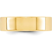 14K Yellow Gold 6mm Lightweight Flat Wedding Band - Size 7.5 by Luciano & Cie